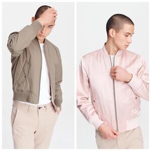Rag & Bone Bomber Jacket Reversible Olive Green Pink